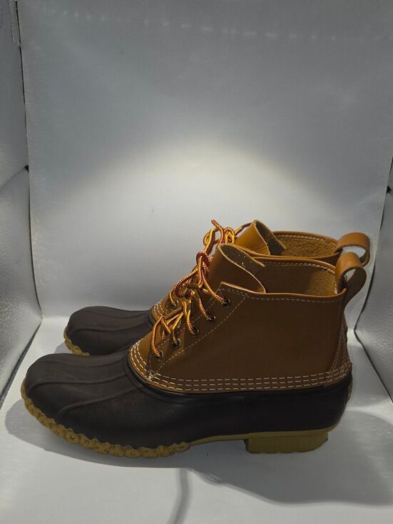 LL Bean Duck Boots 175051 Mens Size 9M Tan Brown Lace Waterproof  Rain Boots main image 5